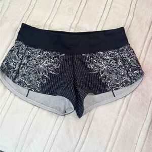 Lululemon Black and White Patterned Athletic Shorts
